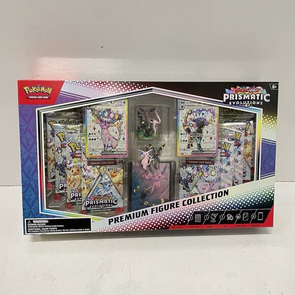 Pokemon TCG Prismatic Evolutions SV8.5 Premium Figure Collection Card In Hand - Picture 1 of 4